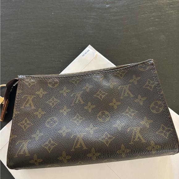 Brown and Tan Keychain with Silver Hardware